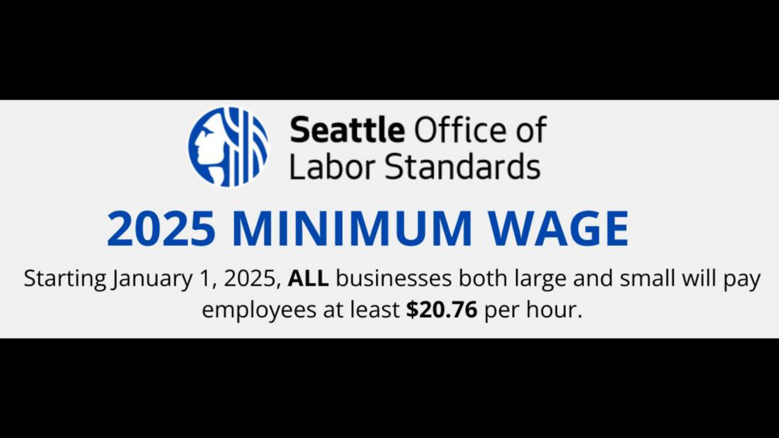 Effective January 1, 2025, all Seattle businesses must pay employees at